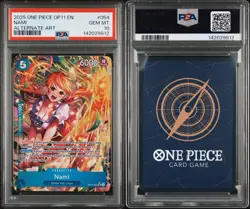 2025 ONE PIECE OP11-A FIST OF DIVINE SPEED #054 NAMI ALTERNATE ART PSA 10 - Image 3