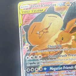 Pokemon Eevee & Snorlax GX SM169 Sm Promo TAG TEAM Holo Basic 270 HP Card - Image 3