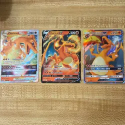Pokemon TCG Charizard Full Art Holo Card Lot (3) VSTAR, V, GX - Image 1