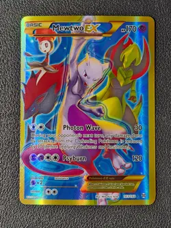 Mewtwo EX 163/162 Pokemon card XY BREAKthrough secret rare full art holo NM - Image 1