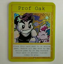 Pluto Coco Mini Card #42 Holo Professor Oak with Nidoran by tiredbutwoke_ - Image 1