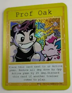 Pluto Coco Mini Card #42 Holo Professor Oak with Nidoran by tiredbutwoke_ - Image 3