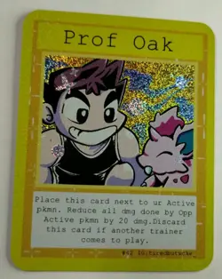 Pluto Coco Mini Card #42 Holo Professor Oak with Nidoran by tiredbutwoke_ - Image 4