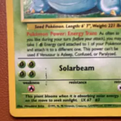 Pokemon TCG Venusaur Base Set 15/102 Holo Rare 100 HP English Card - Image 2