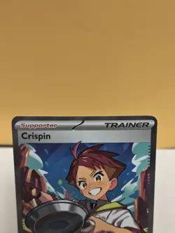 Pokemon TCG Crispin Full Art Trainer Holo Card 164/142 Stellar Crown Free Ship! - Image 2