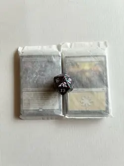 MtG Kamigawa Neon Dynasty oversized spindown + basic land packs bundle D20 dice - Image 1