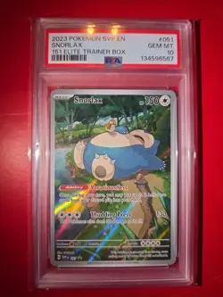 PSA 10 GEM MINT Snorlax ETB SVP 051 Black Star Pokemon 151 2023 English - Image 1