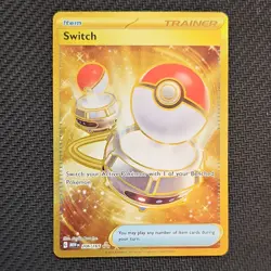 Pokemon Switch Trainer Gold Secret Rare Holo Scarlet & Violet 206/165 - Image 1