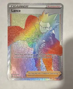 Pokemon Lance 206/195 Silver Tempest Secret Rare Trainer Full Art Holo - Image 1