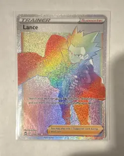Pokemon Lance 206/195 Silver Tempest Secret Rare Trainer Full Art Holo - Image 3