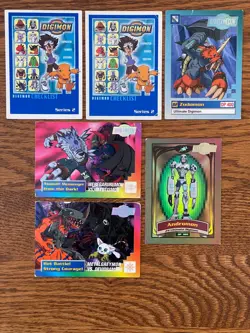 Lot of 6 DIGIMON Cards, Zudomon, Andromon, 2 Battle Cards, 2 Checklists, 2000 - Image 1