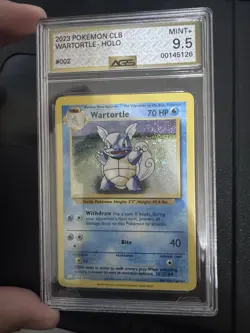 Pokemon TCG Wartortle CLB 002/034 Trading Card Classic Holo Water Energy AGS 9.5 - Image 1
