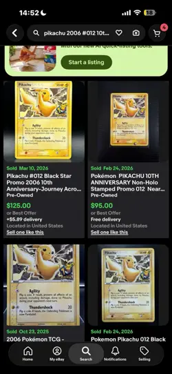 Pokemon Pikachu 10th Anniversary Black Star Promo Card #012 2006 - Image 4