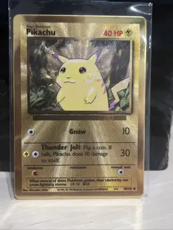 Pokemon Gold Metal Pikachu Card 58/102 - Celebrations Ultra Premium Collection - Image 1