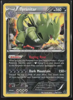 Tyranitar Holo Rare XY - Fates Collide 56/124 NM Pokemon Card Reverse Holo - Image 1