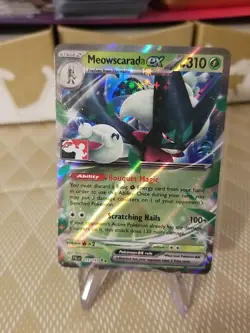 Meowscarada Ex Pokemon Prize Pack Series 4 Promo Pokemon Card NM/LP Play Stamp - Image 1