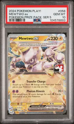 2024 POKEMON PLAY! POKEMON PRIZE PACK: SER 5 #058 MEWTWO EX PSA 10 - Image 1