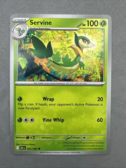 Pokemon TCG * SV Black Bolt 002/086 Servine Common * FRESH PK - Image 1