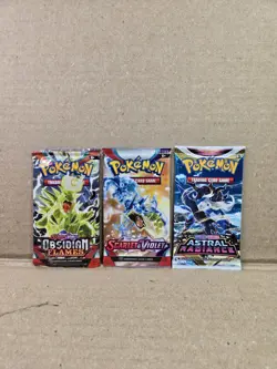 Lot of (3) Pokemon TCG Scarlet & Violet, Obsidian Flames, & Astral Radiance New - Image 1