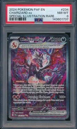 2024 Pokemon Paldean Fates 234 Charizard ex Special Illustration Rare PSA 8 1737 - Image 1