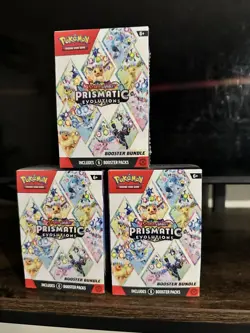 3x Pokemon TCG Scarlet & Violet Prismatic Evolutions Booster Bundle SEALED - Image 1