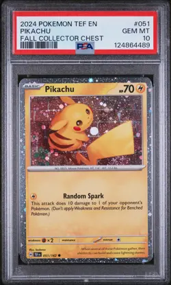 2024 POKEMON TEF EN-TEMPORAL FORCES FALL COLLECTOR CHEST #051 PIKACHU PSA 10 - Image 1