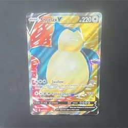 Pokemon Snorlax V 197/202 Swsh01 Sword & Shield Full Art Ultra Rare Holo 220 HP - Image 1