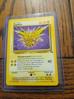 2000 Pokemon Fossil Zapdos Holo 15/62 - Image 1