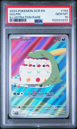 2024 POKEMON SCR EN-STELLAR CROWN ILLUSTRATION RARE #154 GULPIN PSA 10 - Image 1
