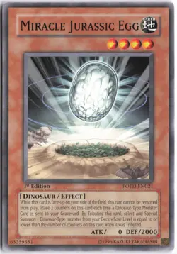 Yugioh - Miracle Jurassic Egg POTD-EN021 1st Edition - Power of the Duelist - Image 1