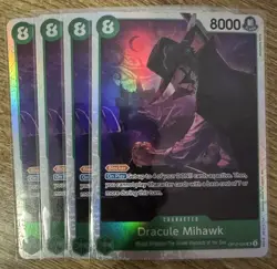 4 x One Piece TCG OP12-030 Super Rare (SR) Dracule Mihawk NM English (Playset) - Image 1