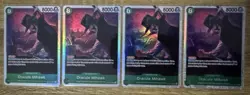 4 x One Piece TCG OP12-030 Super Rare (SR) Dracule Mihawk NM English (Playset) - Image 3
