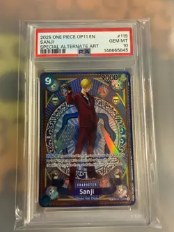 ONE PIECE SANJI SP FIST OF DIVINE SPEED OP11-119 SEC PSA 10 OP06-119 - Image 1
