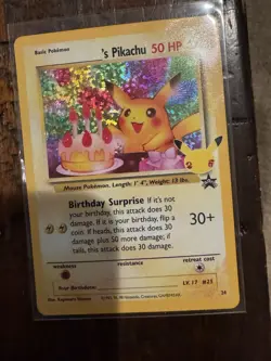 Pokemon ______'s Pikachu 24/53 Wotc Promo Holo 50 HP Basic Card English - Image 1