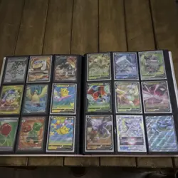 Pokemon Card Lot in Binder Pikachu Charizard Eevee Foil Trainer Energy English - Image 1