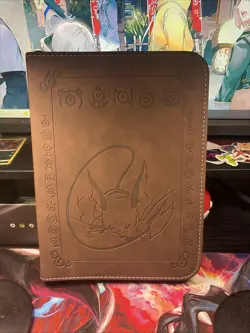 Pokemon Card Binder 4 Pocket 50 Pages Raichu Brown PU Leather - Image 1