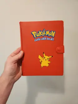 Vintage 1999 Pikachu Official Pokemon TCG Card Binder Book Red 4 Pocket 120 Slot - Image 1