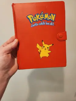Vintage 1999 Pikachu Official Pokemon TCG Card Binder Book Red 4 Pocket 120 Slot - Image 3