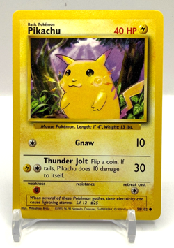 Pokemon Base Set PIKACHU YELLOW CHEEKS Card 58/102 LP Rare! - Image 1