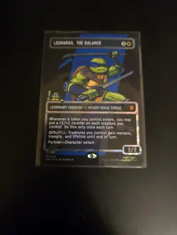 MTG TMNT Leonardo the Balance 0083 Borderless Surge Pixel Foil Mythic In hand NM - Image 1