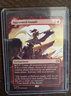 NM Borderless Aggravated Assault, MTG, Wilds of Eldraine, Magic, 39 A - Image 1