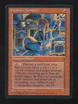MTG Fallen Empires Dwarven Armorer - Image 1