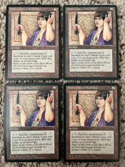 MTG- Implements of Sacrifice x4 - Fallen Empires - Reserved List - Image 1