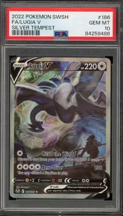 Pokemon Lugia V Silver Tempest Full Alt Art #186 PSA 10 Gem Mint - Image 1