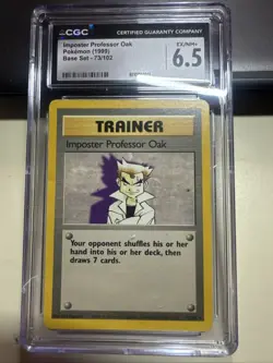 Imposter Professor Oak 1999 Pokemon Base Set 73/102 Rare Vintage Original - Image 1
