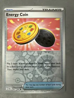 Pokemon TCG * SV Black Bolt 081/086 Energy Coin U * REVERSE HOLO * FRESH PK - Image 1