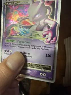 Mewtwo Lv. X 🔮 DP28 Black Star Promo Pokemon Card Vintage damaged - Image 3