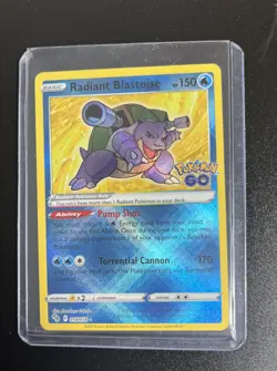 Pokemon Card TCG - Radiant Blastoise 018/078 Radiant Holo Rare - Pokemon GO - Image 1