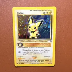 Pokemon TCG Pichu 12/111 Neo Genesis Holo Rare 30 HP English 2000 Card - Image 1