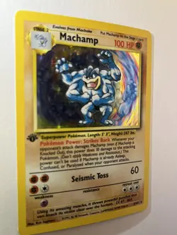 1st Edition Machamp 8/102 Base Set Holo Rare Vintage Pokemon Card - Image 2